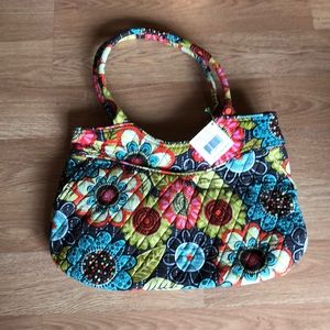 Vera Bradley pleated shoulder bag in Flower Shower
